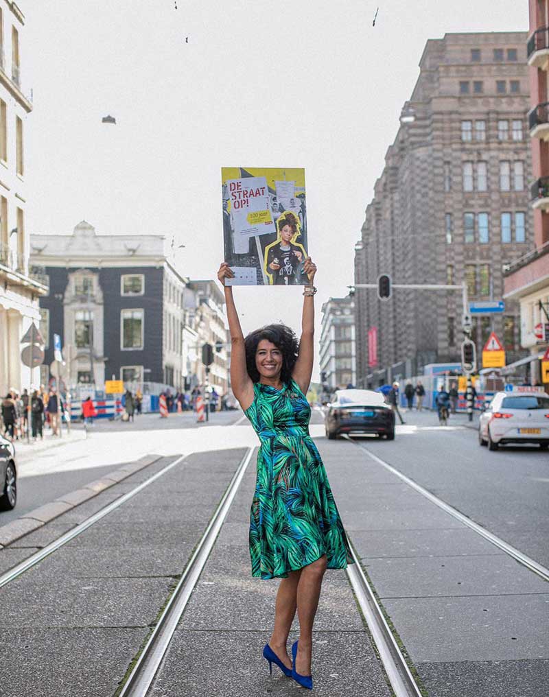 Kaouthar Darmoni Attria picture on the streets with high heels on